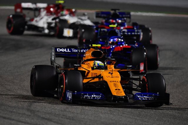 Em seu segundo GP, Lando Norris (McLaren) alcançou o sexto lugar no GP do Bahrein de 2019, em Sakhir